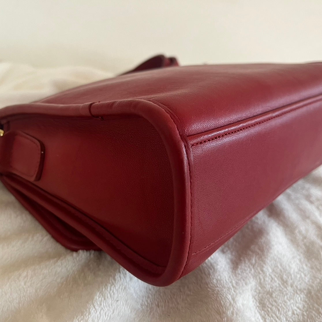 RARE Vintage Coach Court Bag 9870 RED Leather Made In USA No Fees US Only