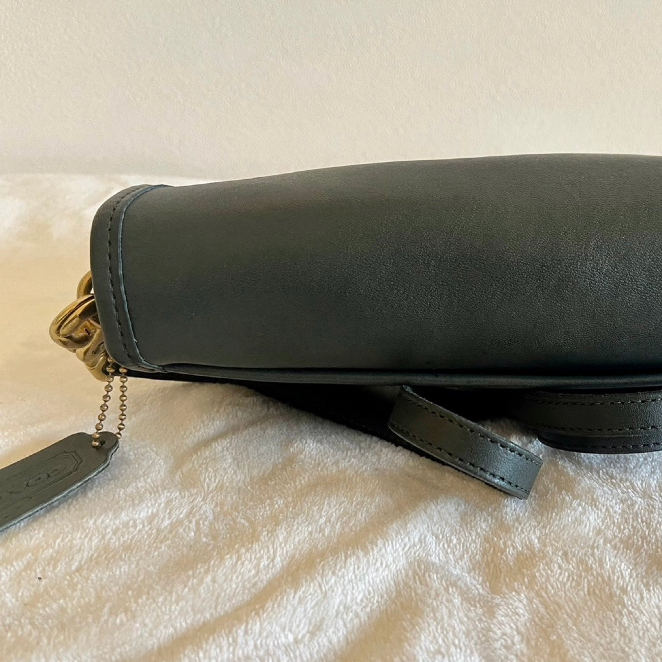 VTG Coach 9755 Green Leather Penny Pocket Purse Crossbody-No Extra Fees US Only