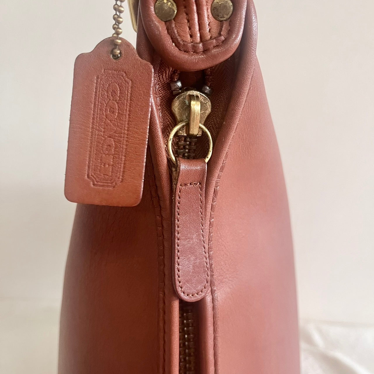 VTG Coach 9085 XL Duffle Sac British Tan Leather Shoulder Bag US No Fees