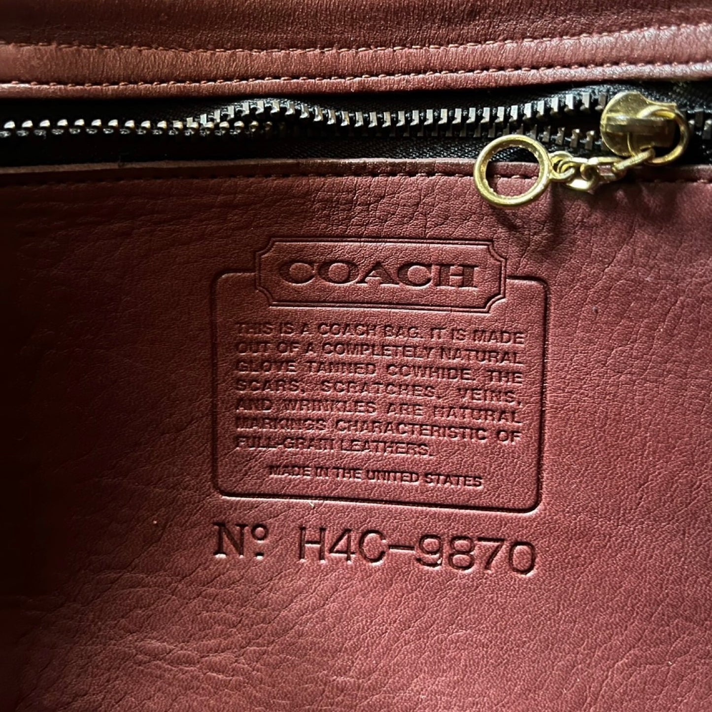 RARE Vintage Coach Court Bag 9870 Burgundy Leather Made In USA No Fees US Only