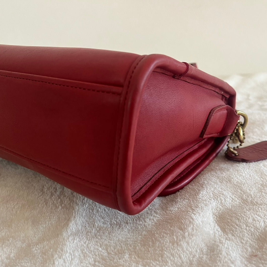 RARE Vintage Coach Court Bag 9870 RED Leather Made In USA No Fees US Only