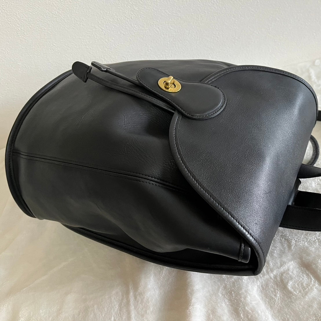 VTG Coach 9943 Black Leather Daypack Backpack Travel Bag – No Extra Fees US Only