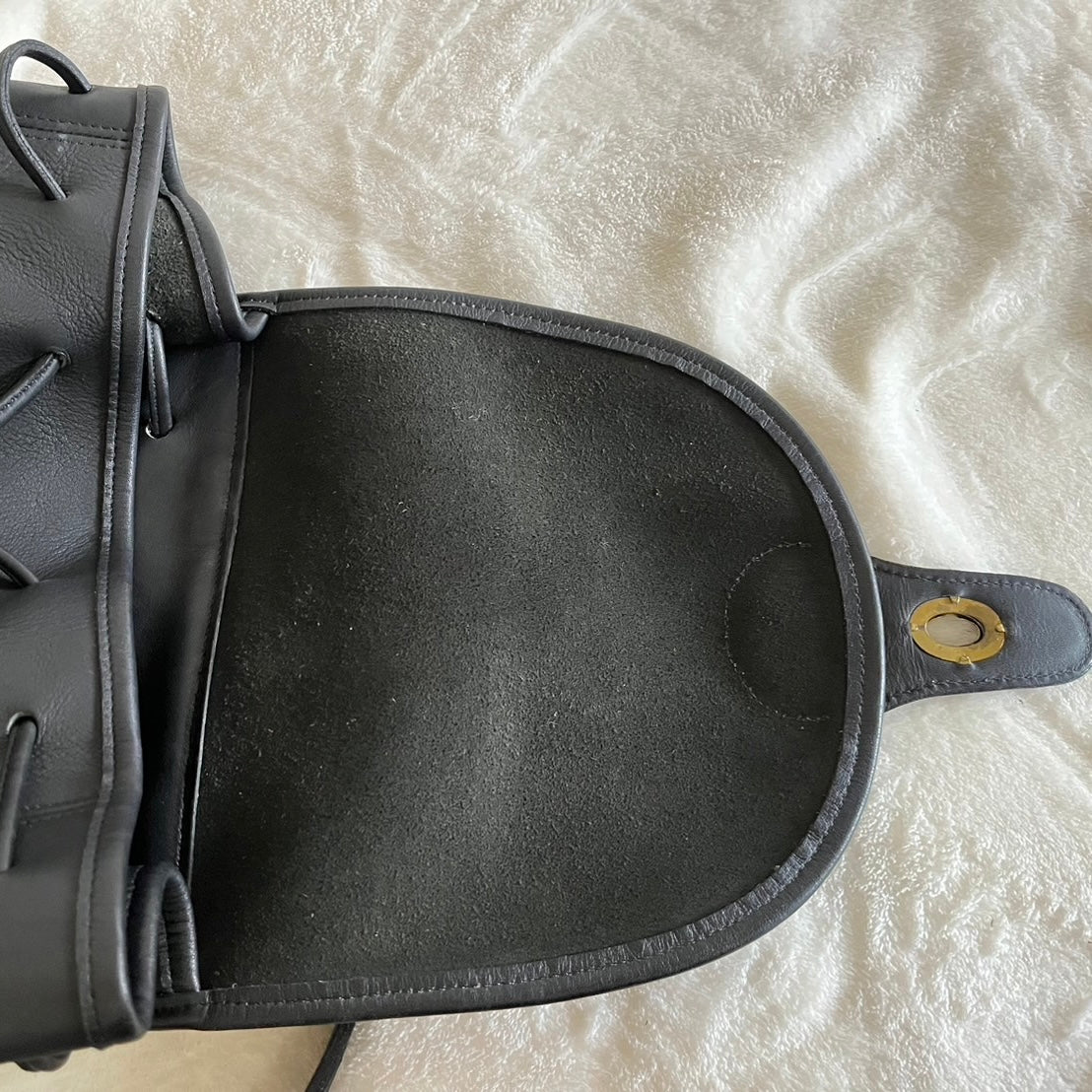 VTG Coach 9943 Black Leather Daypack Backpack Travel Bag – No Extra Fees US Only