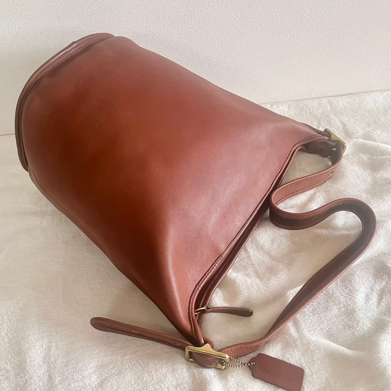 VTG Coach 9085 XL Duffle Sac British Tan Leather Shoulder Bag US No Fees