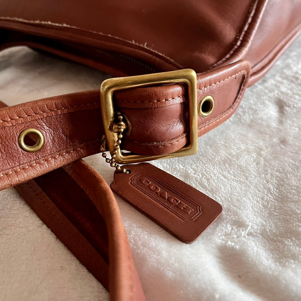 VTG Coach 9966 British Tan Leather Legacy Zip Crossbody Bag – No Fees US Only