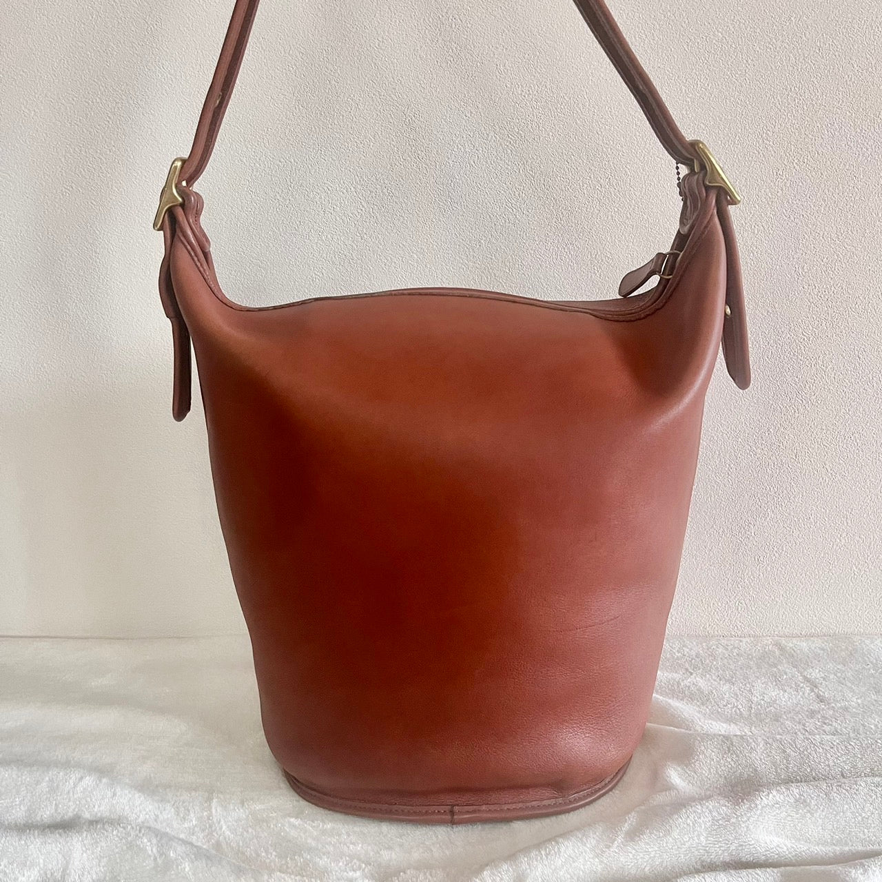 VTG Coach 9085 XL Duffle Sac British Tan Leather Shoulder Bag US No Fees