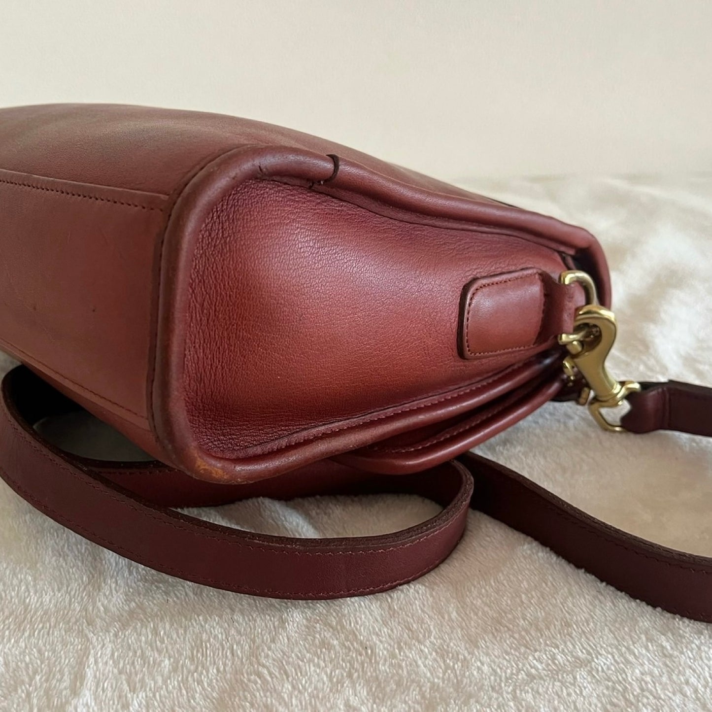RARE Vintage Coach Court Bag 9870 Burgundy Leather Made In USA No Fees US Only