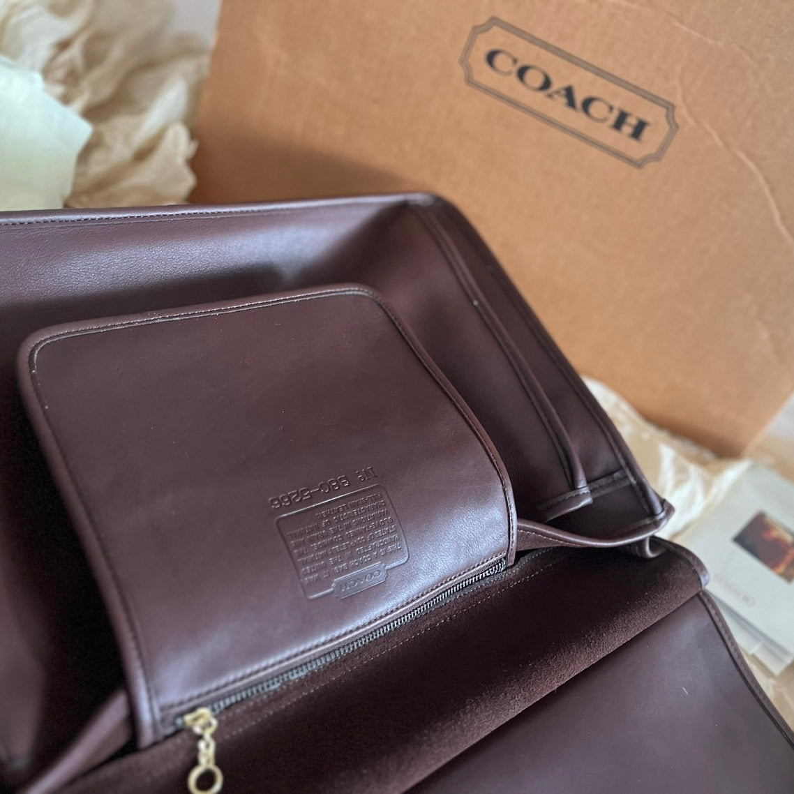 VTG Coach 5266 Pristine Beekman Mahogany Leather Briefcase–No Extra Fees US Only