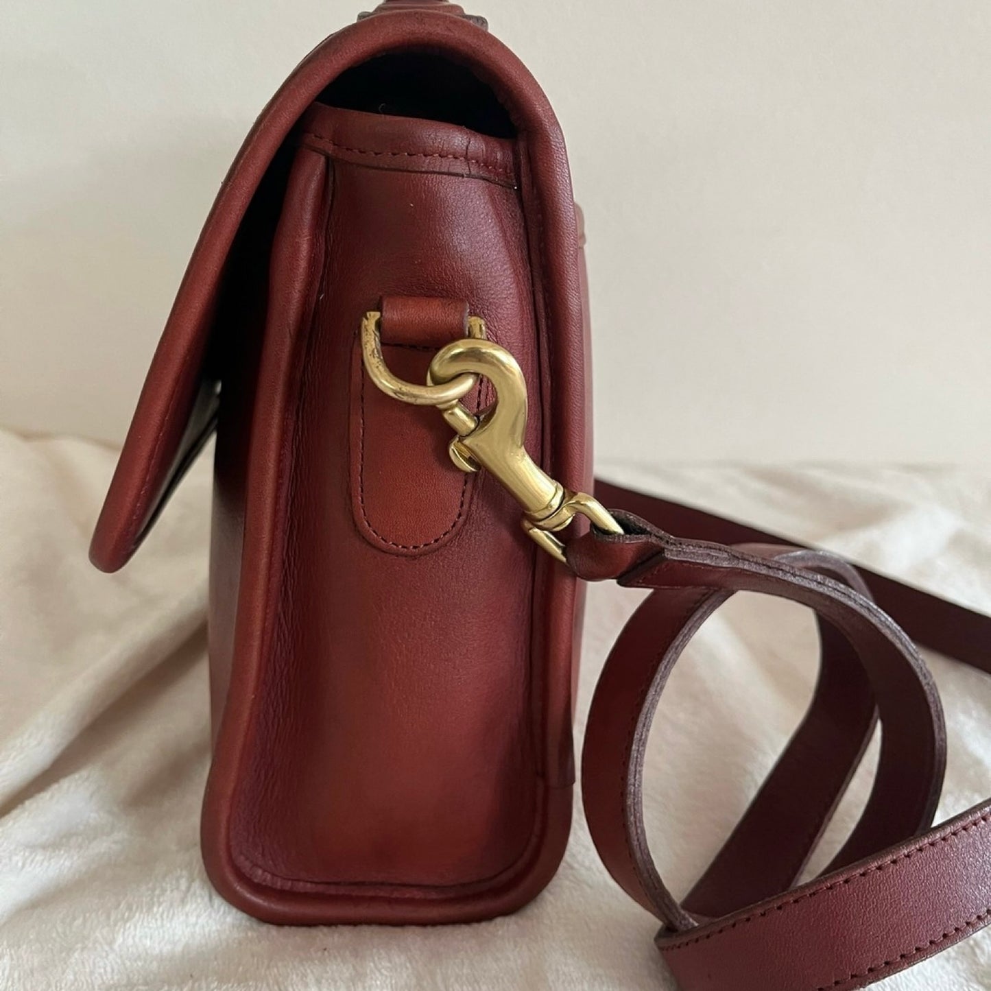 RARE Vintage Coach Court Bag 9870 Burgundy Leather Made In USA No Fees US Only