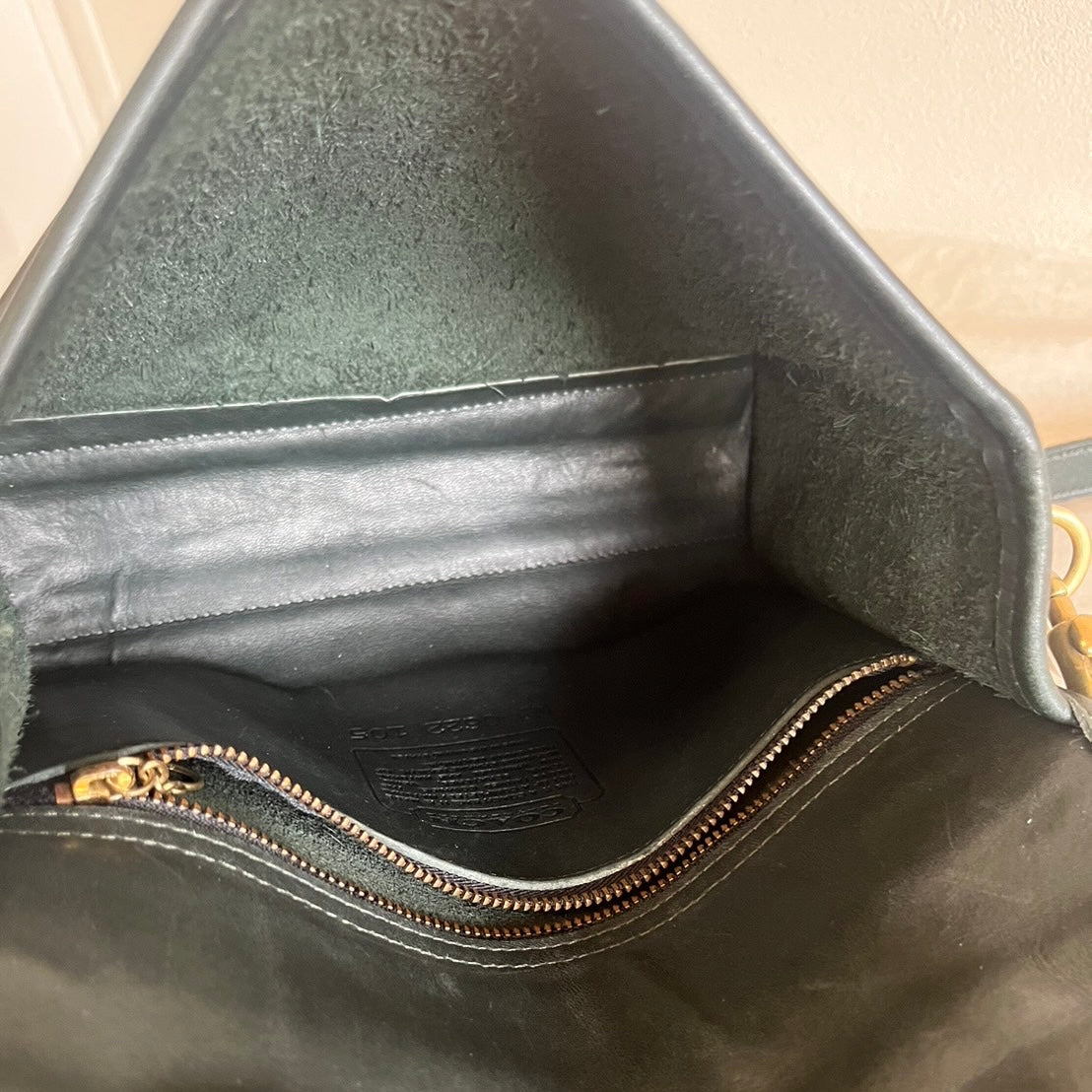 VTG Coach 9870 Bottle Green Leather Court Bag Satchel Crossbody US No Fees