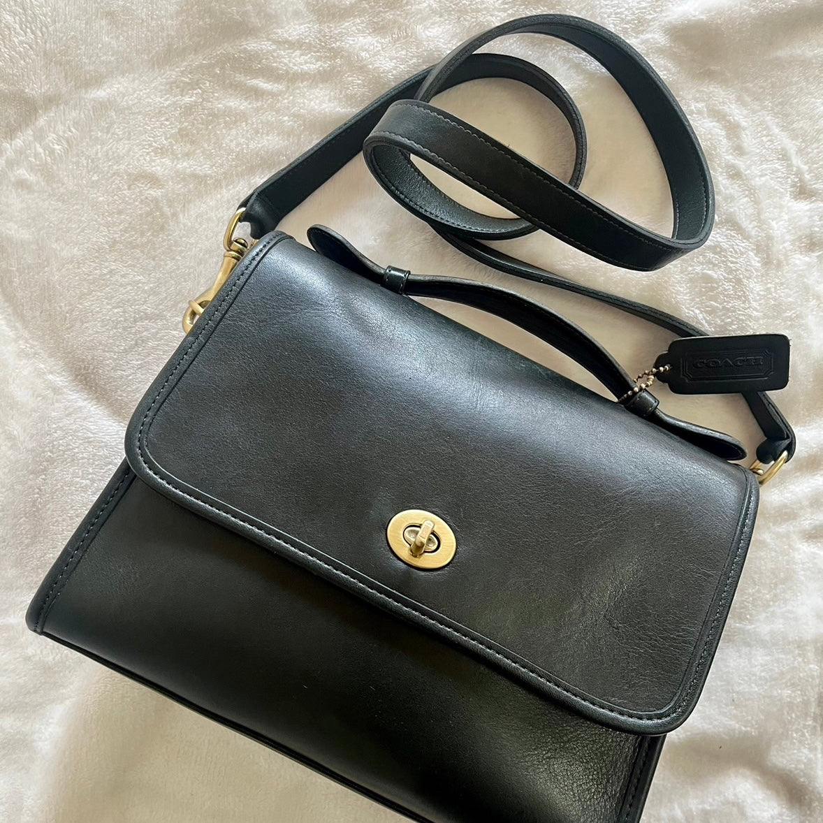 VTG Coach 9870 Bottle Green Leather Court Bag Satchel Crossbody US No Fees