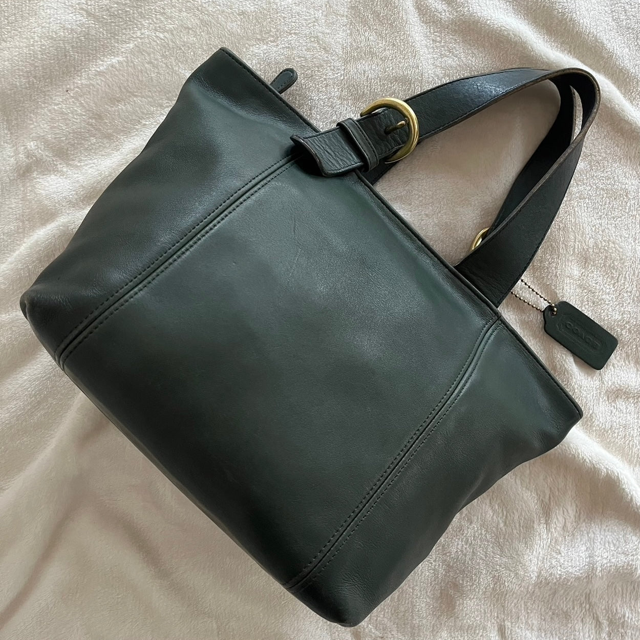 Vintage Coach 4133 Bottle Green Leather Handbag Bag USA – No Extra Fees US Only
