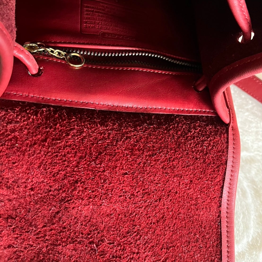 VTG Coach 9960 Red Leather Turnlock Drawstring Backpack – No Extra Fees US Only