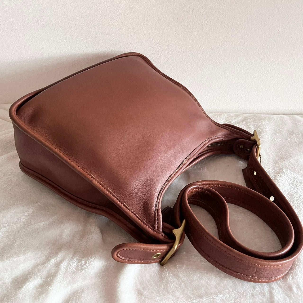 VTG Coach 9966 British Tan Leather Legacy Zip Crossbody Bag – No Fees US Only