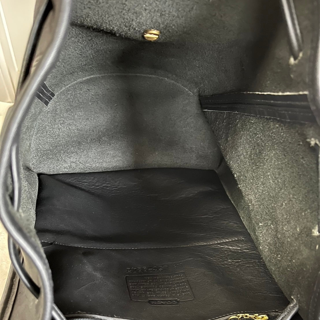 VTG Coach 9943 Black Leather Daypack Backpack Travel Bag – No Extra Fees US Only