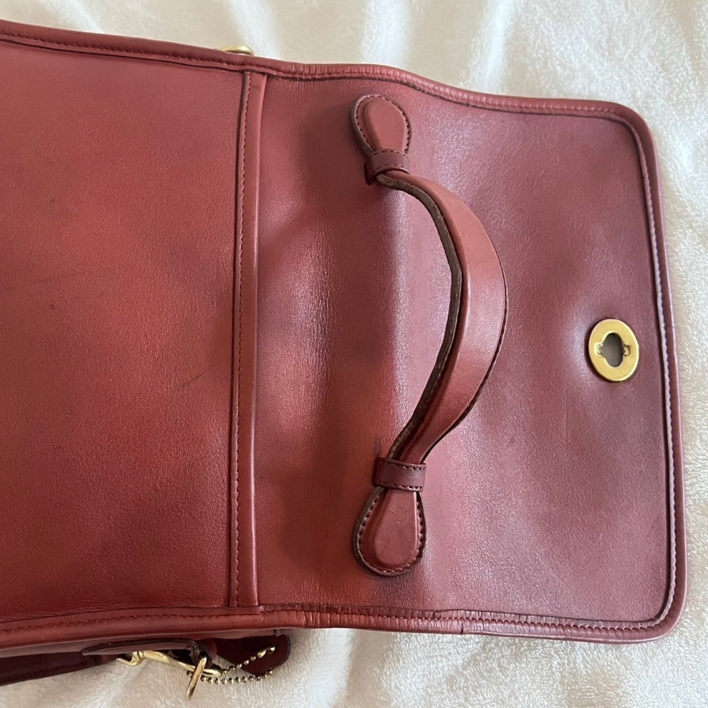 RARE Vintage Coach Court Bag 9870 Burgundy Leather Made In USA No Fees US Only