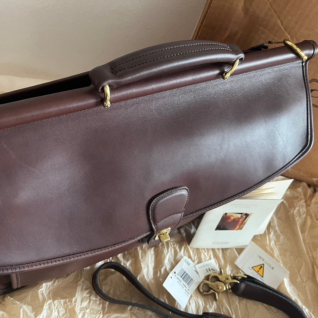VTG Coach 5266 Pristine Beekman Mahogany Leather Briefcase–No Extra Fees US Only