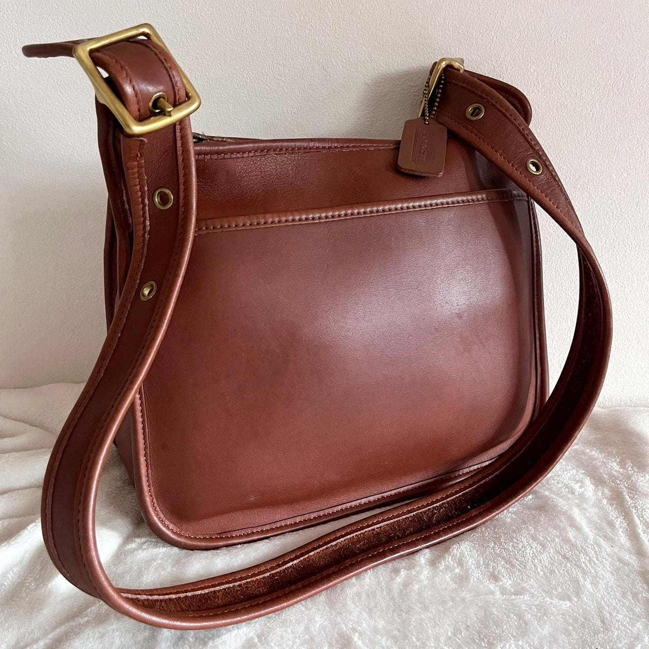 VTG Coach 9966 British Tan Leather Legacy Zip Crossbody Bag – No Fees US Only