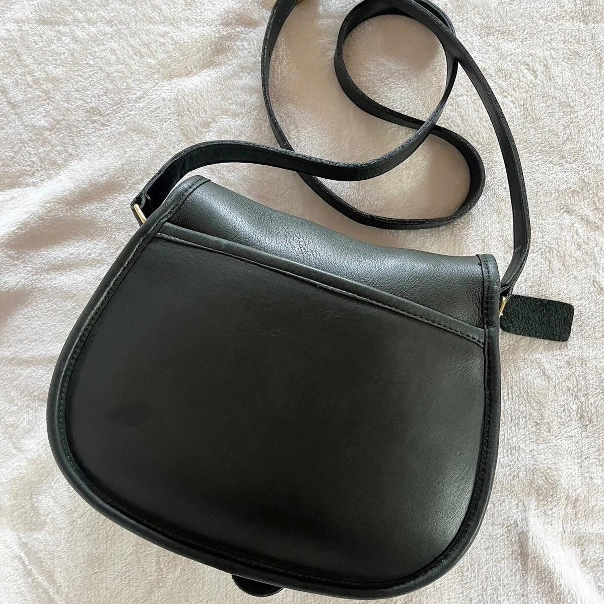 VTG Coach 9851 Bottle Green Leather Saddle Bag Crossbody-No Extra Fees US Only