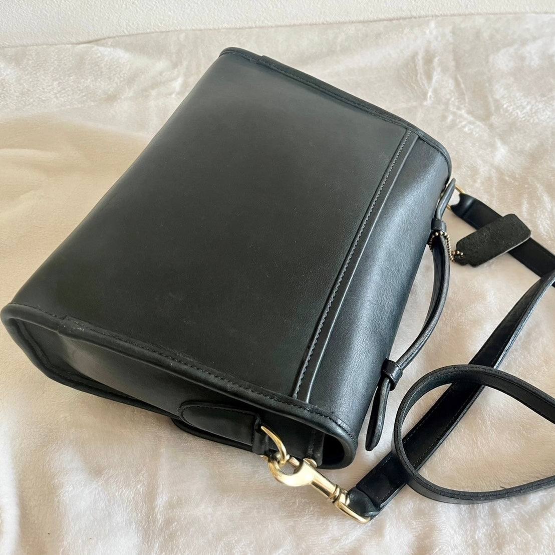 VTG Coach 9870 Bottle Green Leather Court Bag Satchel Crossbody US No Fees