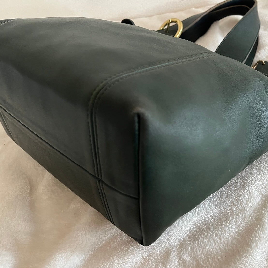 Vintage Coach 4133 Bottle Green Leather Handbag Bag USA – No Extra Fees US Only