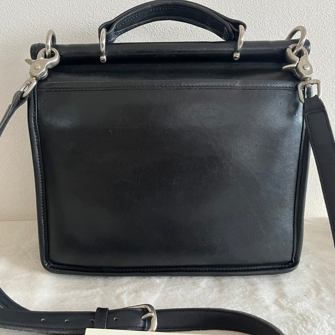 VTG Coach 9927 Black Willis Crossbody Satchel Silver–No Extra Fees US Only