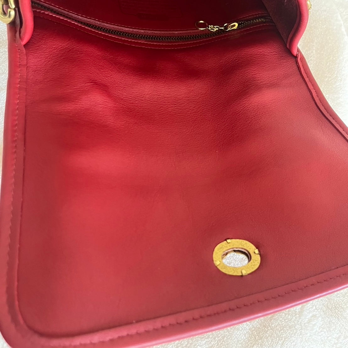 RARE Vintage Coach Court Bag 9870 RED Leather Made In USA No Fees US Only