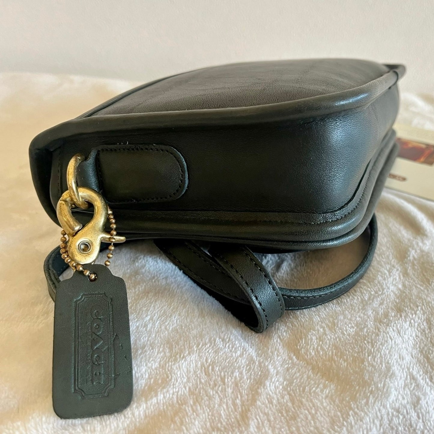 VTG Coach 9755 Green Leather Penny Pocket Purse Crossbody-No Extra Fees US Only