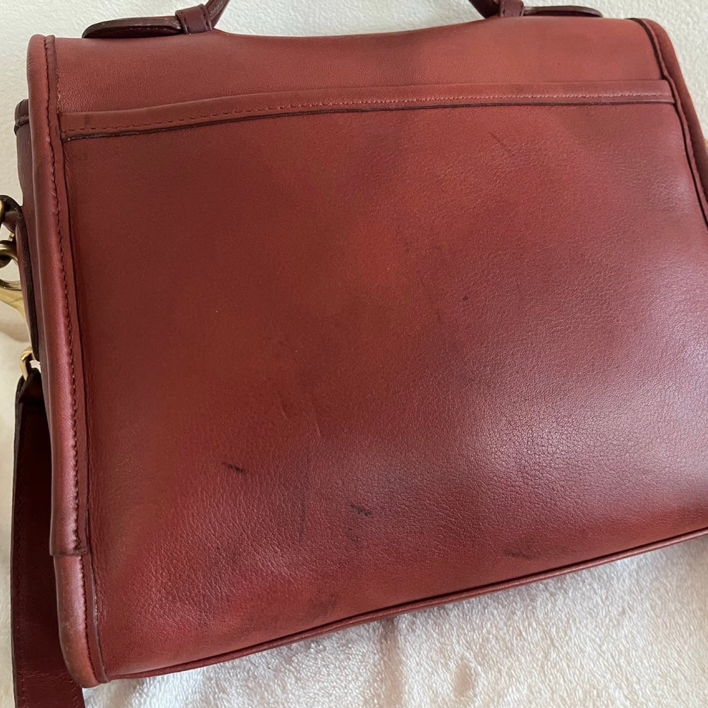 RARE Vintage Coach Court Bag 9870 Burgundy Leather Made In USA No Fees US Only