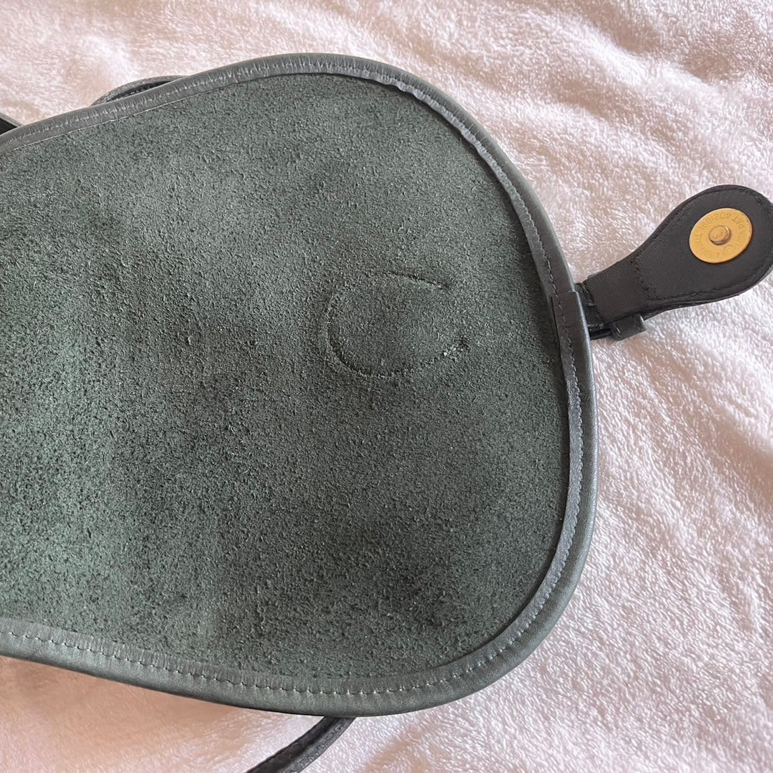 VTG Coach 9851 Bottle Green Leather Saddle Bag Crossbody-No Extra Fees US Only