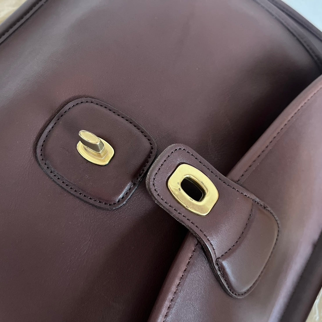 VTG Coach 5266 Pristine Beekman Mahogany Leather Briefcase–No Extra Fees US Only