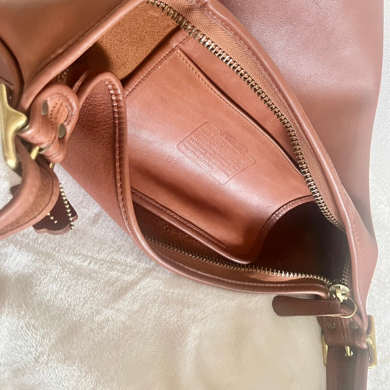 VTG Coach 9085 XL Duffle Sac British Tan Leather Shoulder Bag US No Fees