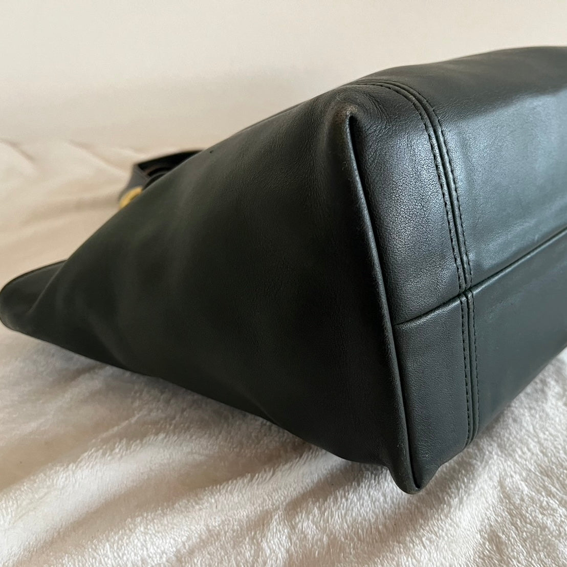 Vintage Coach 4133 Bottle Green Leather Handbag Bag USA – No Extra Fees US Only