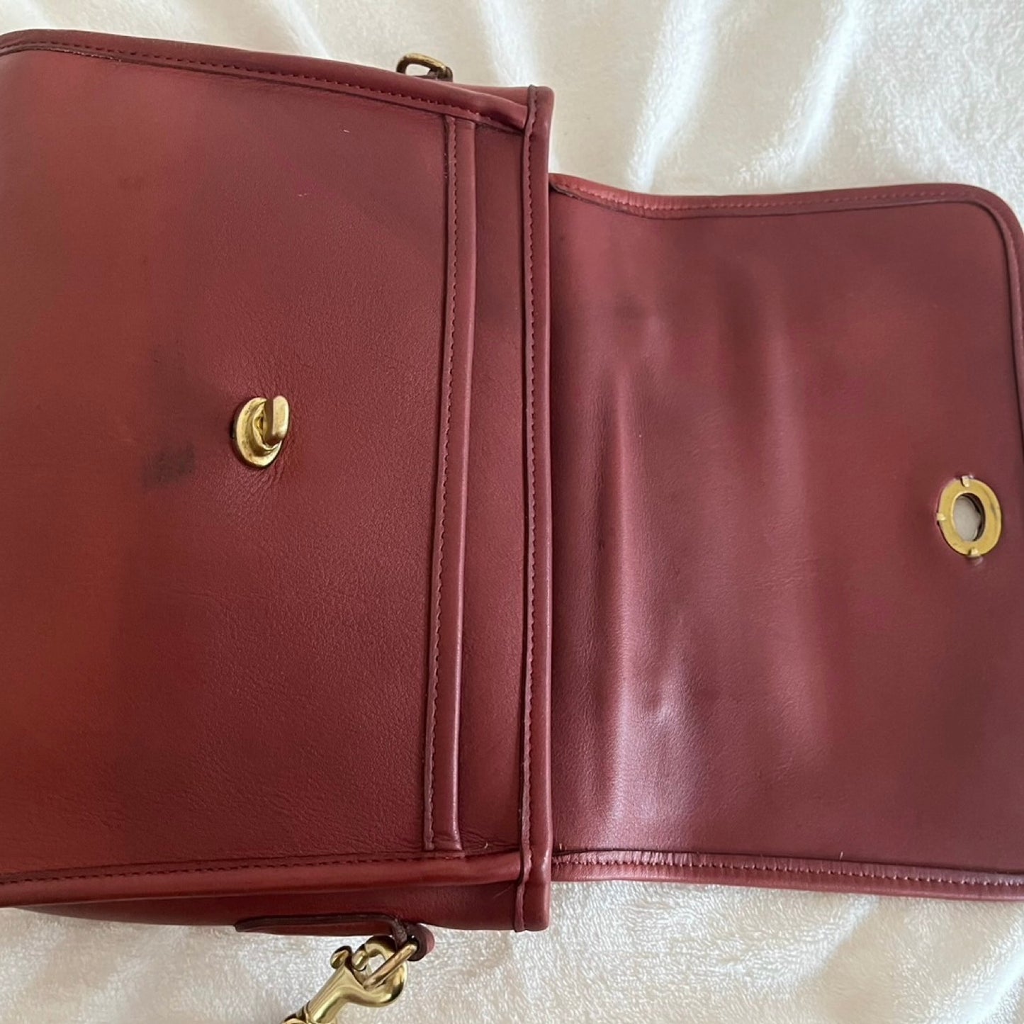 RARE Vintage Coach Court Bag 9870 Burgundy Leather Made In USA No Fees US Only