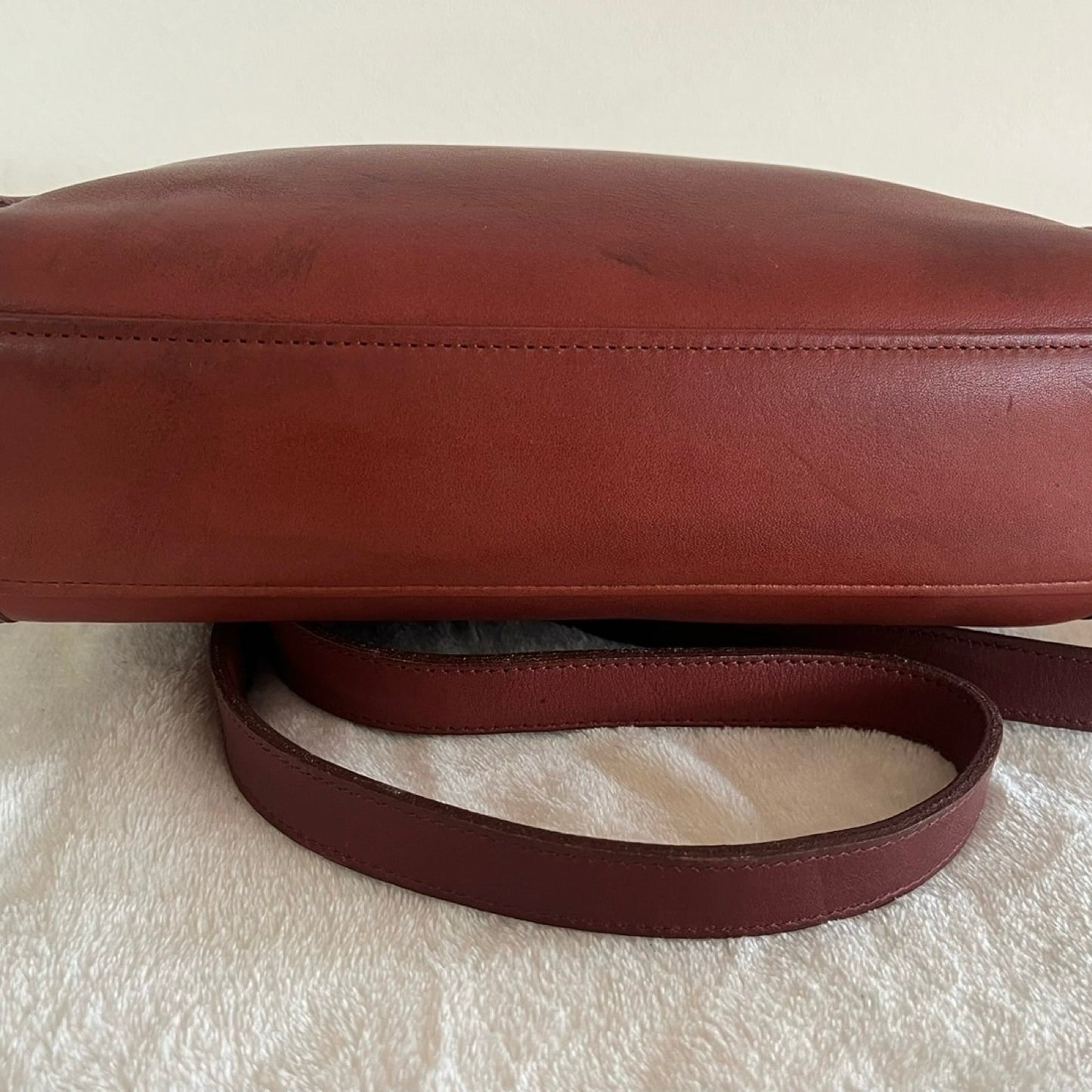 RARE Vintage Coach Court Bag 9870 Burgundy Leather Made In USA No Fees US Only