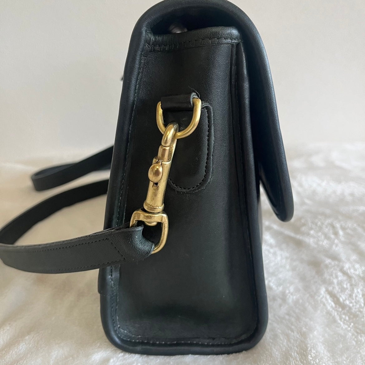 VTG Coach 9870 Bottle Green Leather Court Bag Satchel Crossbody US No Fees