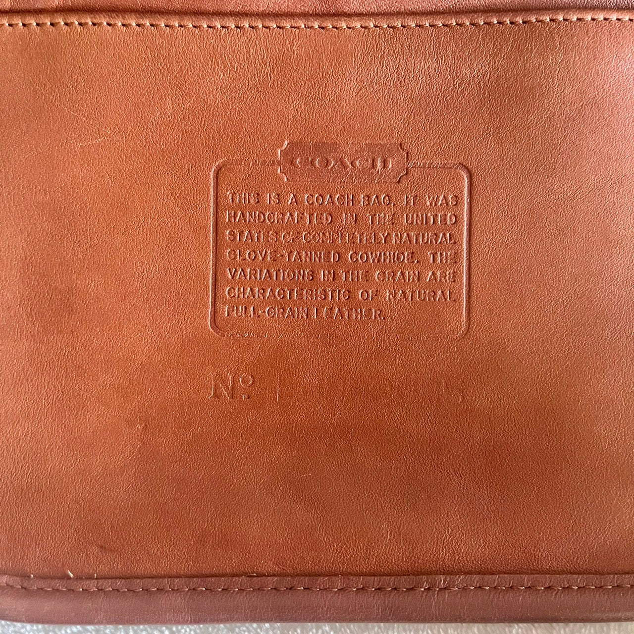 VTG Coach 9085 XL Duffle Sac British Tan Leather Shoulder Bag US No Fees