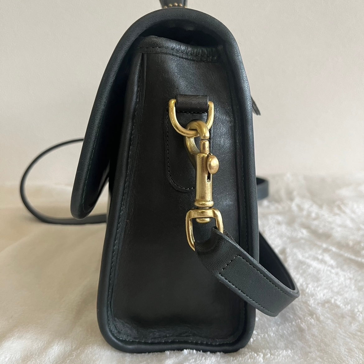 VTG Coach 9870 Bottle Green Leather Court Bag Satchel Crossbody US No Fees