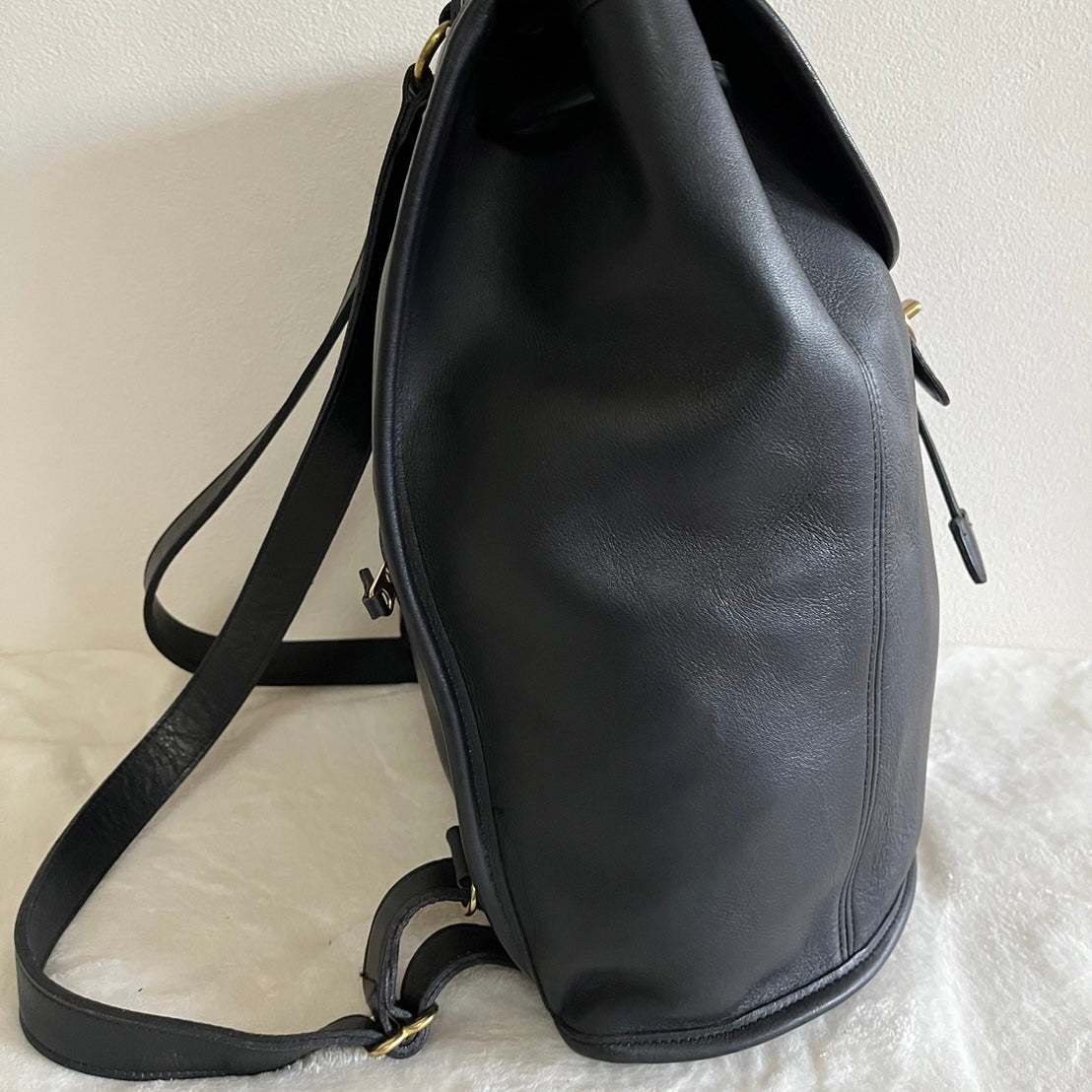 VTG Coach 9943 Black Leather Daypack Backpack Travel Bag – No Extra Fees US Only
