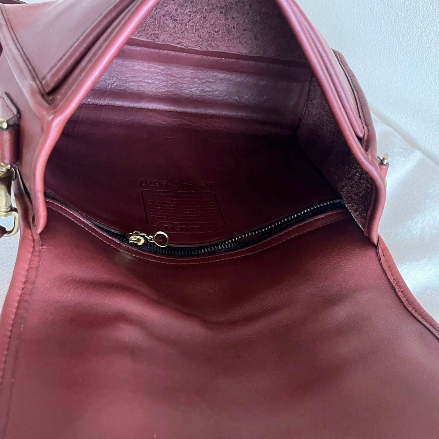 RARE Vintage Coach Court Bag 9870 Burgundy Leather Made In USA No Fees US Only