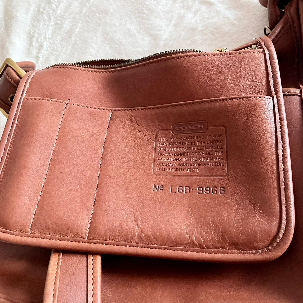 VTG Coach 9966 British Tan Leather Legacy Zip Crossbody Bag – No Fees US Only