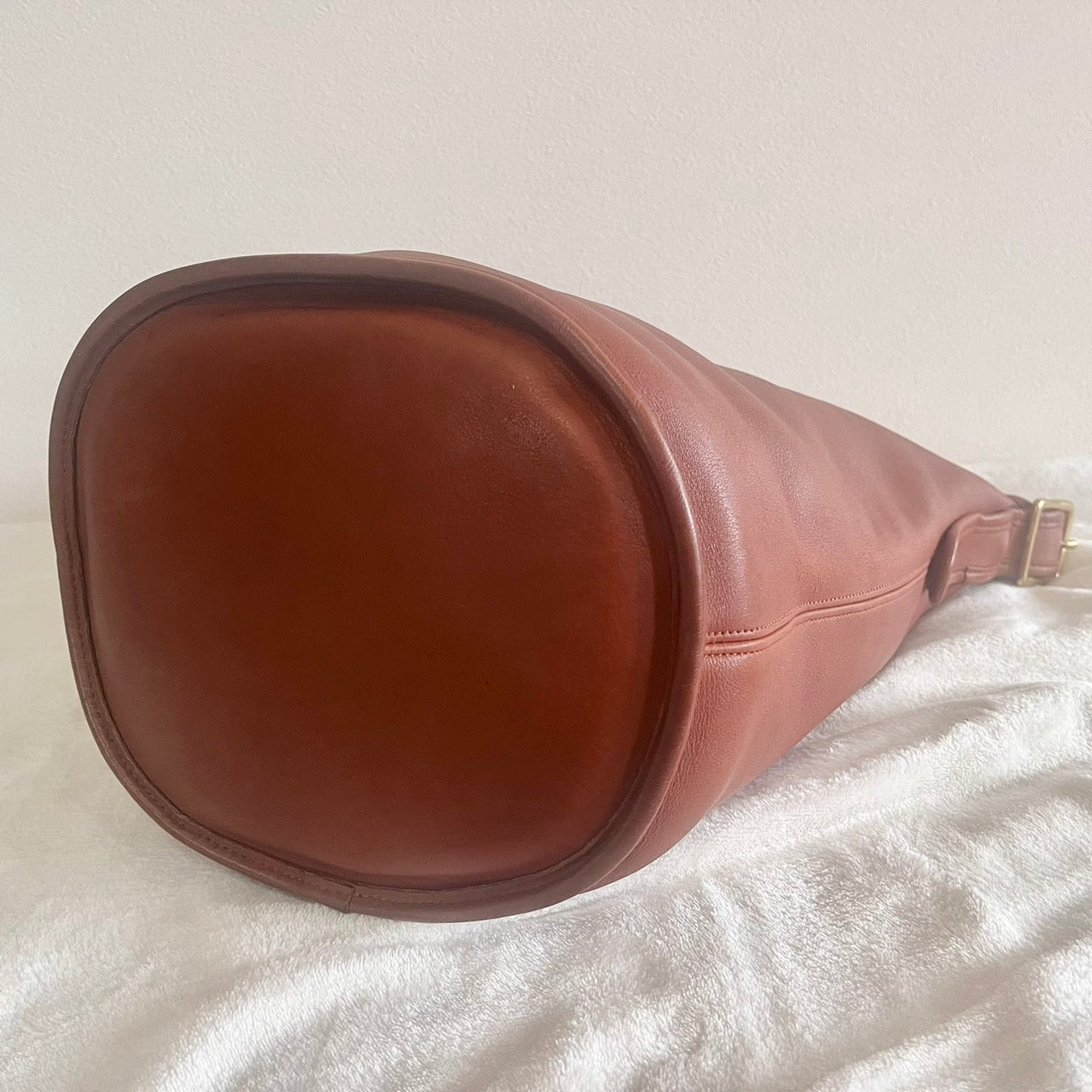 VTG Coach 9085 XL Duffle Sac British Tan Leather Shoulder Bag US No Fees