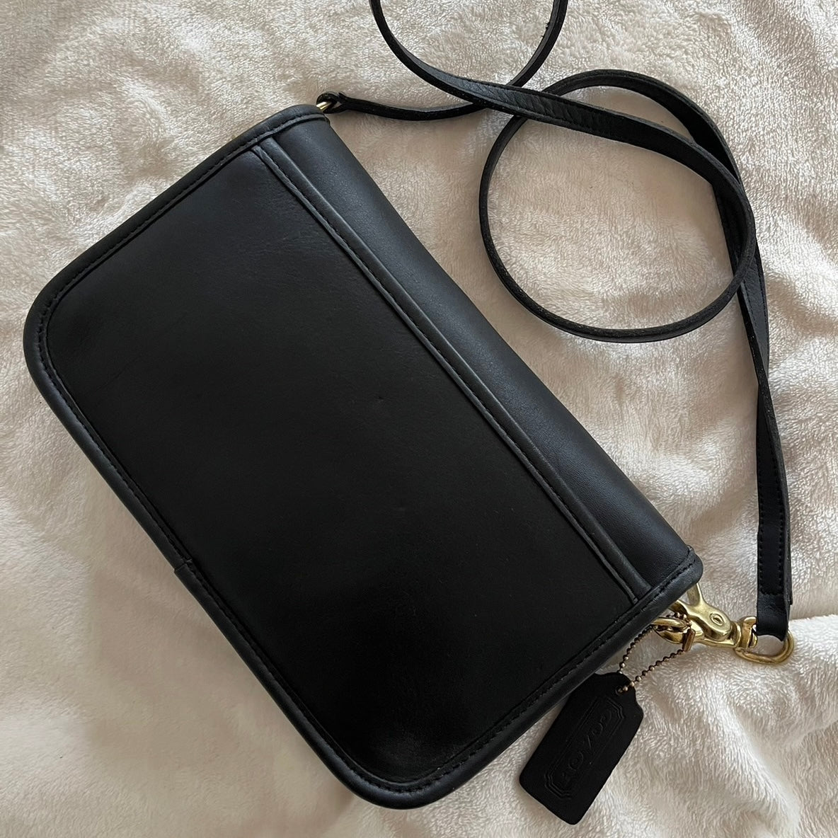 VTG Coach 9755 Black Leather Penny Pocket Crossbody Bag – No Extra Fees US Only
