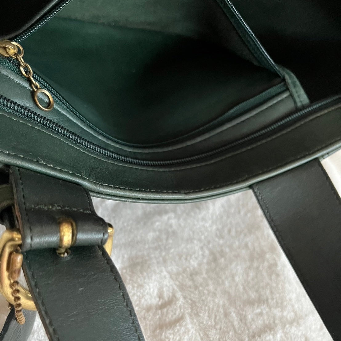 Vintage Coach 4133 Bottle Green Leather Handbag Bag USA – No Extra Fees US Only