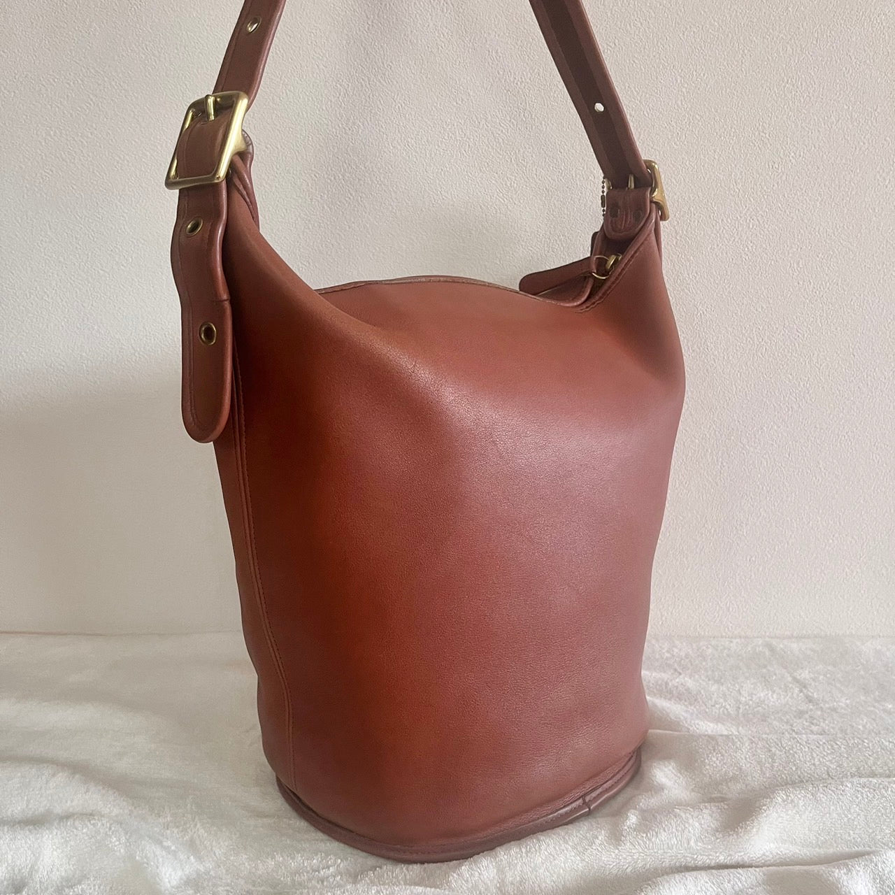 VTG Coach 9085 XL Duffle Sac British Tan Leather Shoulder Bag US No Fees