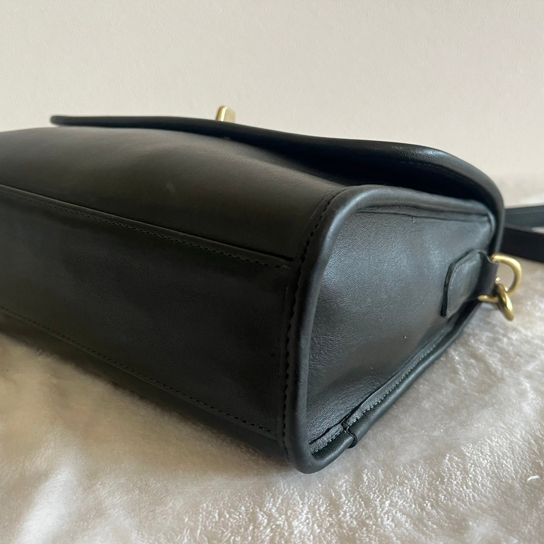 VTG Coach 9870 Bottle Green Leather Court Bag Satchel Crossbody US No Fees