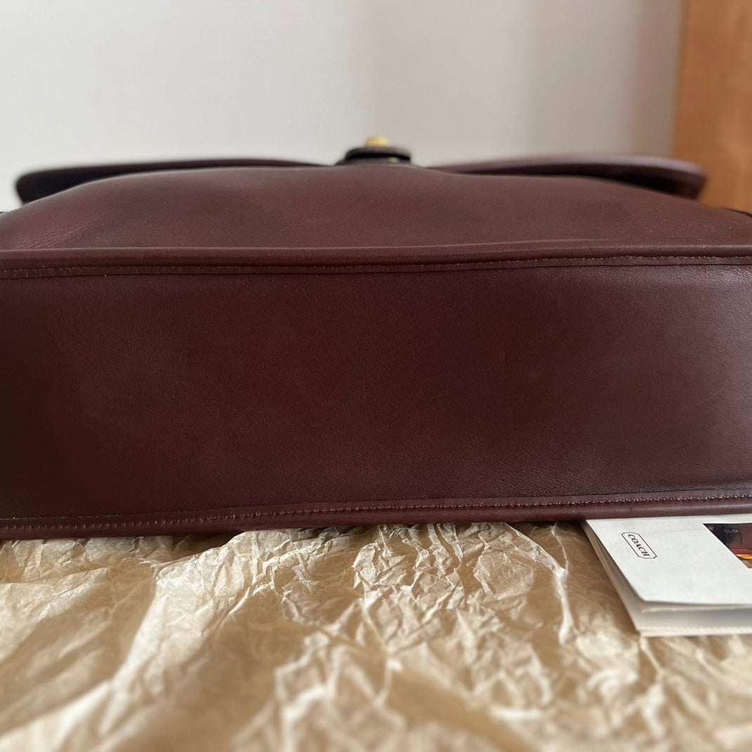 VTG Coach 5266 Pristine Beekman Mahogany Leather Briefcase–No Extra Fees US Only