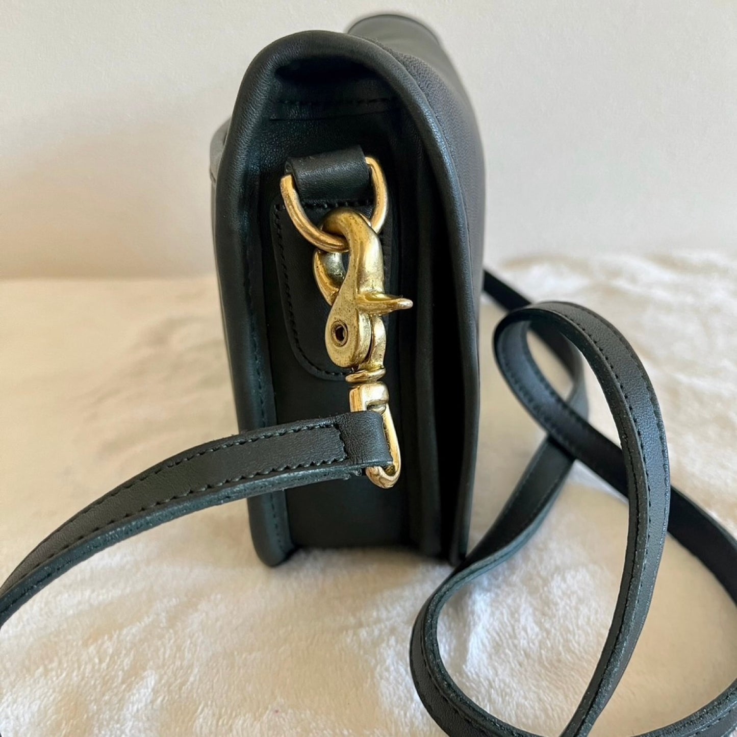 VTG Coach 9755 Green Leather Penny Pocket Purse Crossbody-No Extra Fees US Only