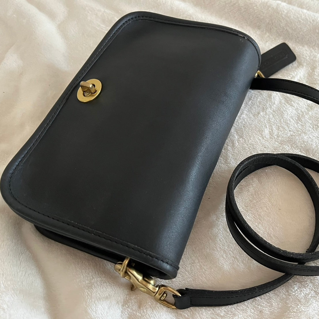 VTG Coach 9755 Black Leather Penny Pocket Crossbody Bag – No Extra Fees US Only