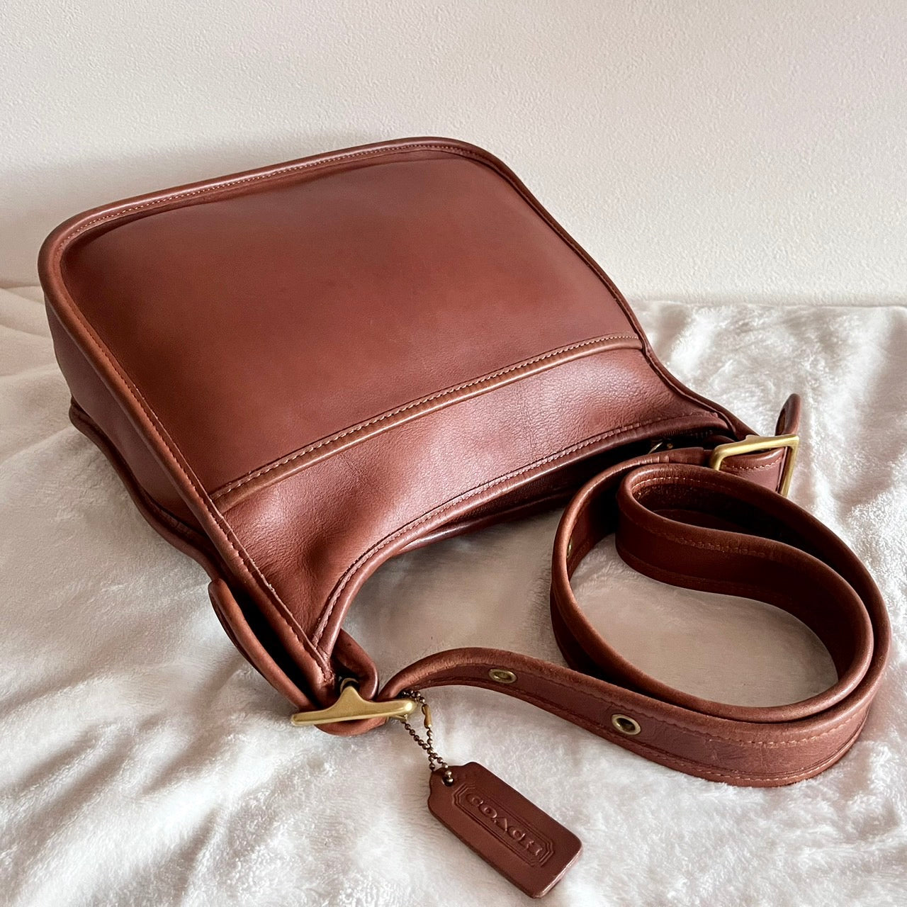 VTG Coach 9966 British Tan Leather Legacy Zip Crossbody Bag – No Fees US Only